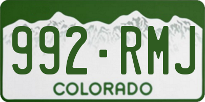 CO license plate 992RMJ