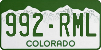 CO license plate 992RML