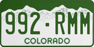 CO license plate 992RMM