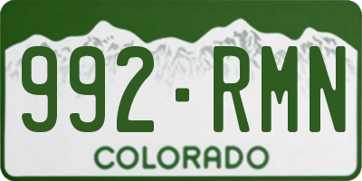 CO license plate 992RMN
