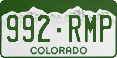 CO license plate 992RMP