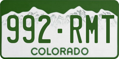 CO license plate 992RMT