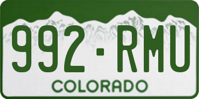 CO license plate 992RMU