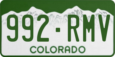 CO license plate 992RMV