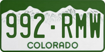 CO license plate 992RMW