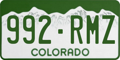 CO license plate 992RMZ