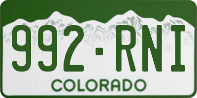 CO license plate 992RNI