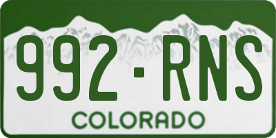 CO license plate 992RNS
