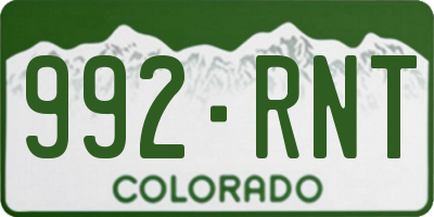 CO license plate 992RNT