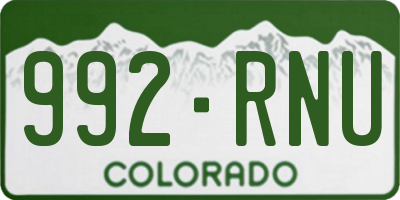 CO license plate 992RNU