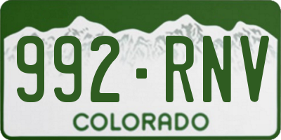 CO license plate 992RNV