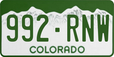 CO license plate 992RNW