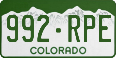 CO license plate 992RPE