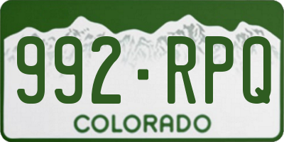CO license plate 992RPQ