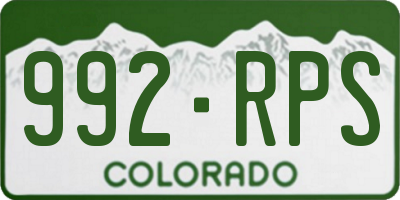 CO license plate 992RPS