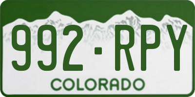 CO license plate 992RPY