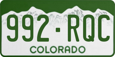 CO license plate 992RQC