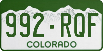 CO license plate 992RQF