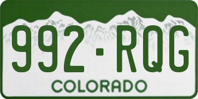 CO license plate 992RQG