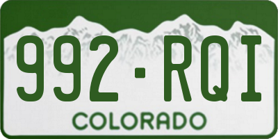 CO license plate 992RQI