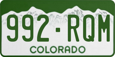 CO license plate 992RQM