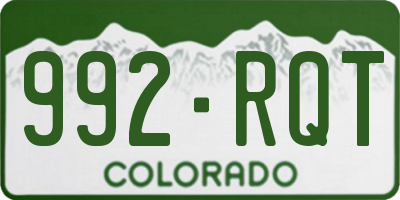 CO license plate 992RQT