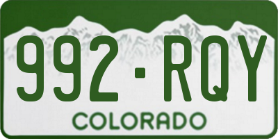 CO license plate 992RQY