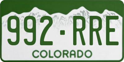 CO license plate 992RRE