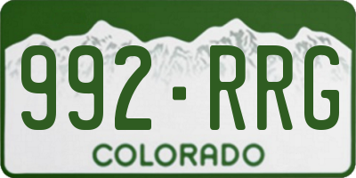 CO license plate 992RRG