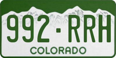 CO license plate 992RRH