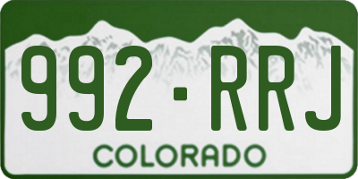 CO license plate 992RRJ