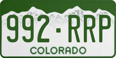 CO license plate 992RRP