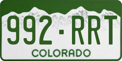 CO license plate 992RRT