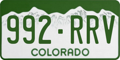 CO license plate 992RRV