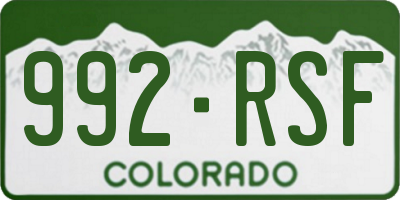 CO license plate 992RSF