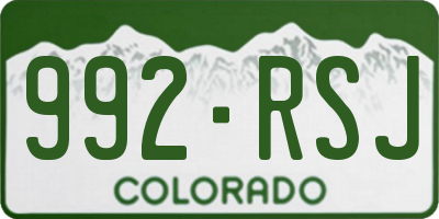 CO license plate 992RSJ