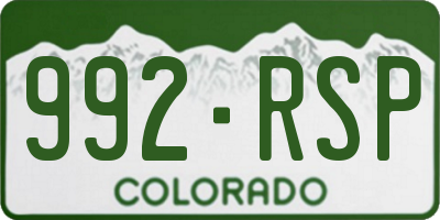 CO license plate 992RSP