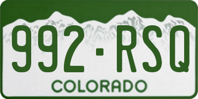 CO license plate 992RSQ