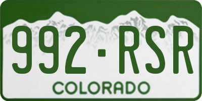 CO license plate 992RSR