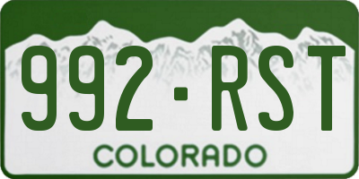 CO license plate 992RST
