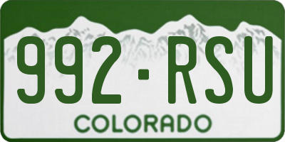 CO license plate 992RSU