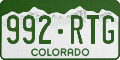 CO license plate 992RTG