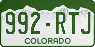 CO license plate 992RTJ