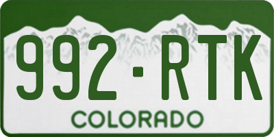 CO license plate 992RTK