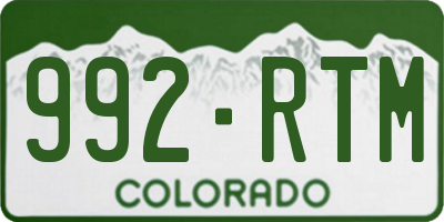 CO license plate 992RTM