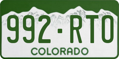 CO license plate 992RTO