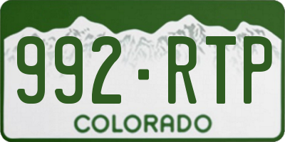 CO license plate 992RTP