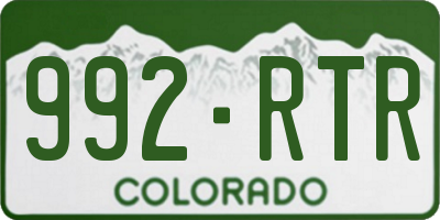CO license plate 992RTR