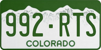CO license plate 992RTS