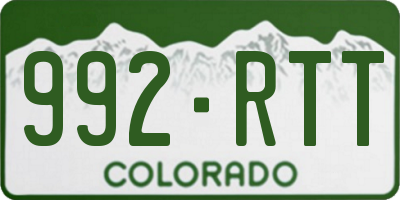 CO license plate 992RTT